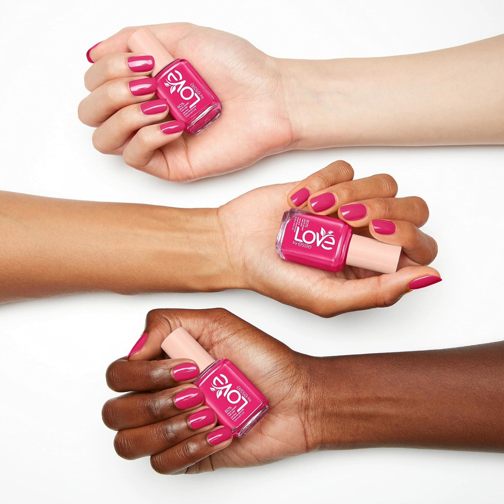 LOVE by essie Nail Polish, 80% Plant-based, Salon-Quality, Vegan, Pink, Self-Love Rush, 0.46 Fl Oz, 12 count