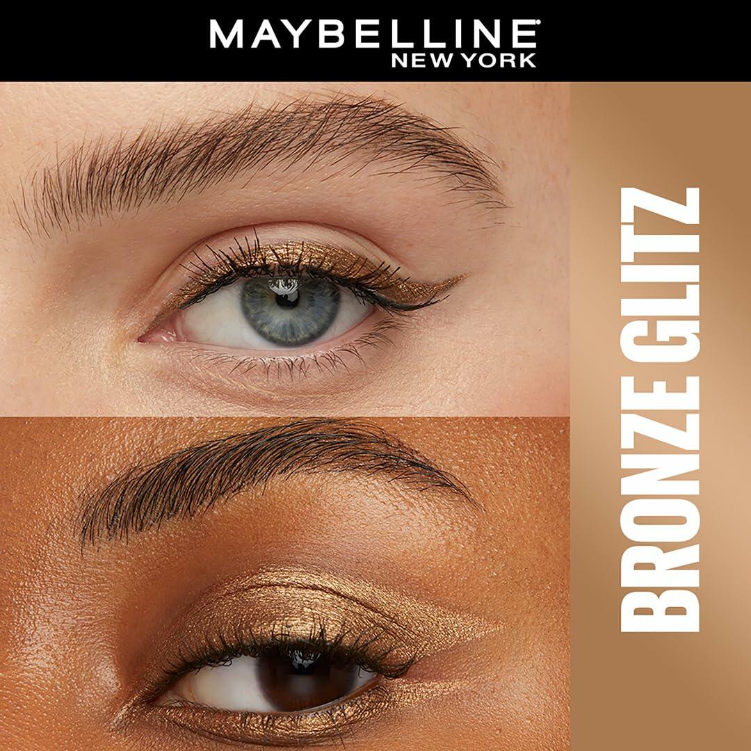 MAYBELLINE New York Tattoo Studio Long-Lasting Sharpenable Eyeliner Makeup Pencil, Glide on Smooth Gel Pigment, 36 Hour Wear, Waterproof Bronze Glitz 0.04 oz, 12 count