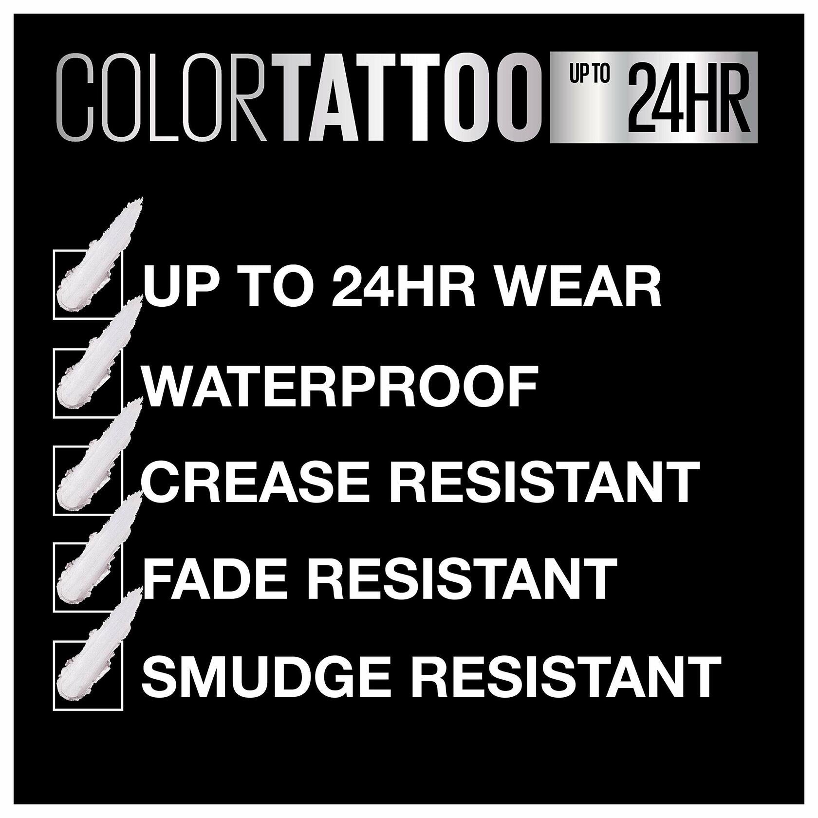 Maybelline New York Color Tattoo 24 Hour Longwear Cream Eyeshadow Makeup, Front Runner, 12 Count