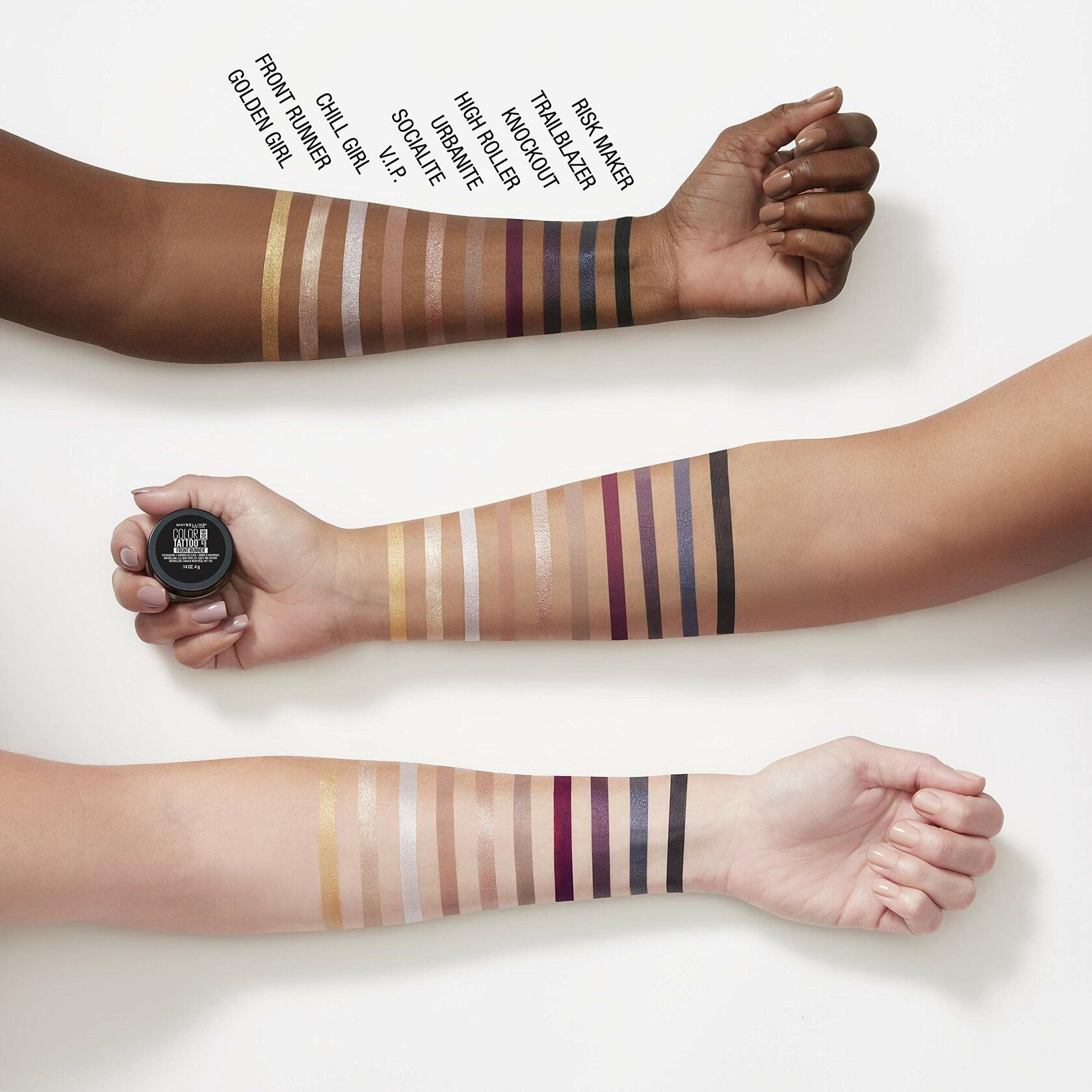 Maybelline New York Color Tattoo 24 Hour Longwear Cream Eyeshadow Makeup, Front Runner, 12 Count
