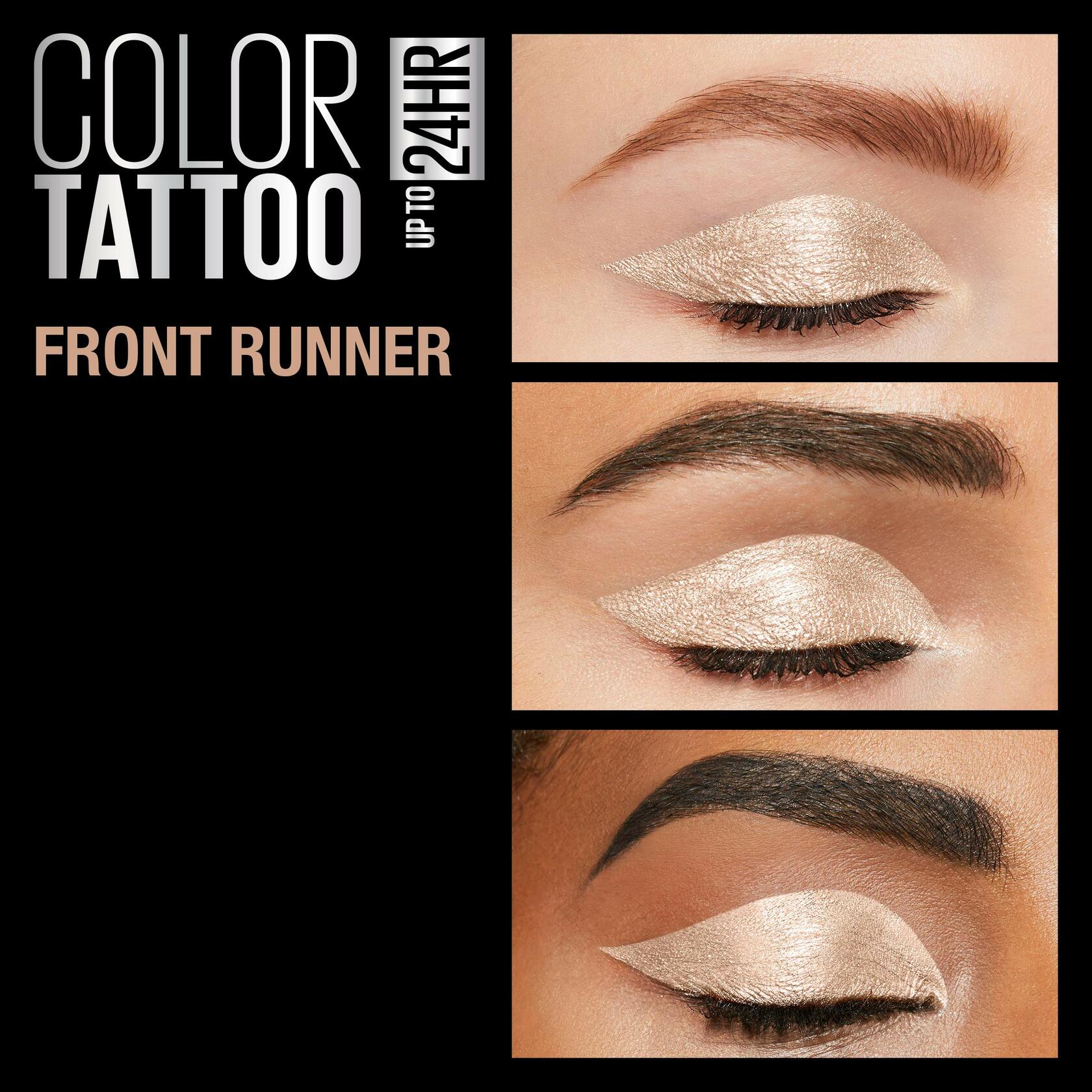 Maybelline New York Color Tattoo 24 Hour Longwear Cream Eyeshadow Makeup, Front Runner, 12 Count