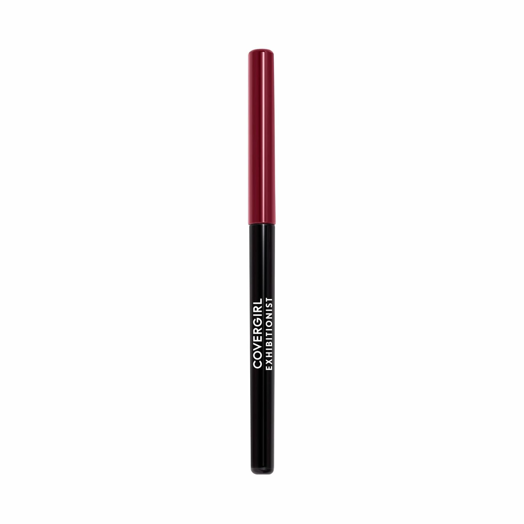 COVERGIRL - Exhibitionist All-Day Lip Liner, Retractable Tip, Easy application, Smudge, Transfer, Mask - Proof, 100% Cruelty-Free, plum partner, 12 count