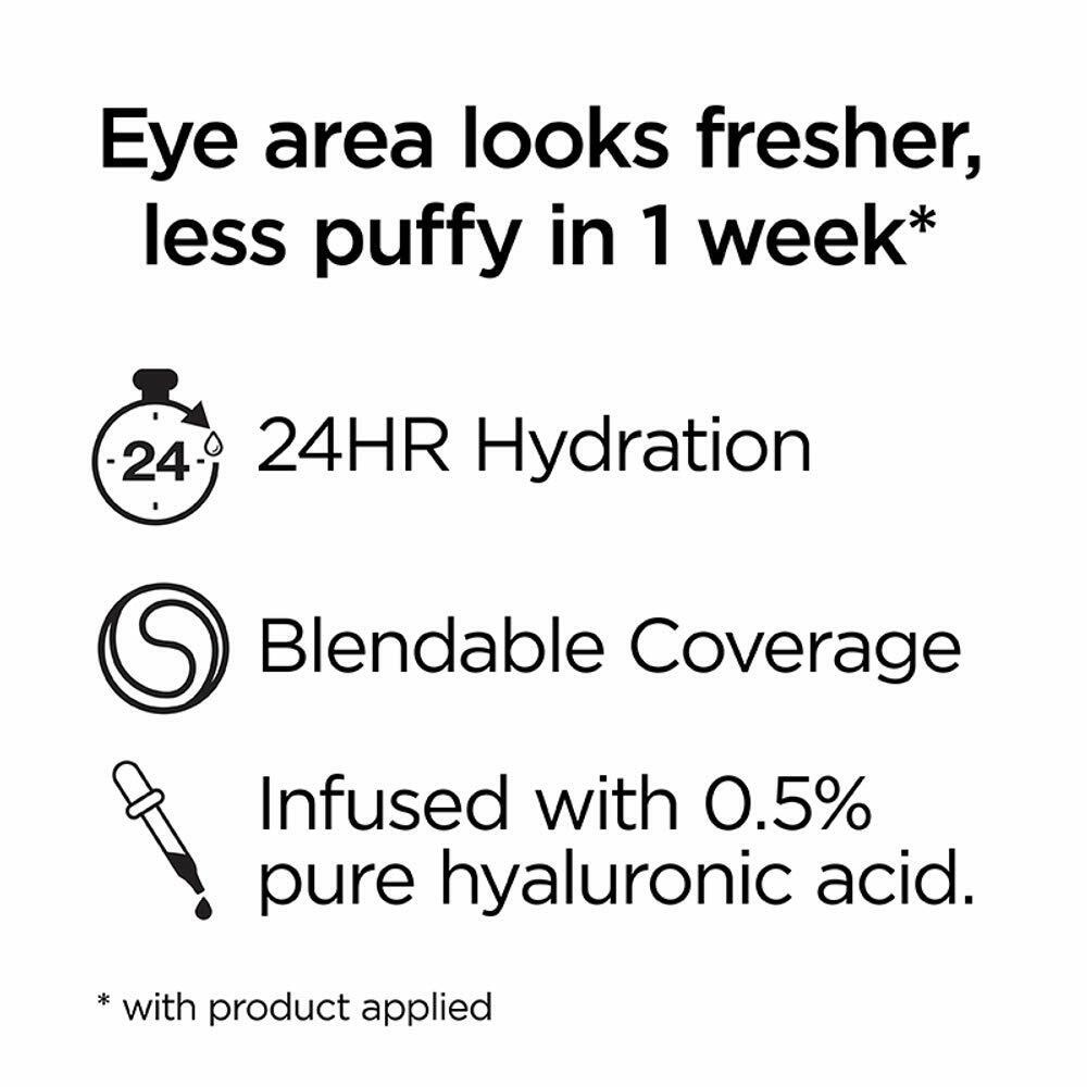 L’Oréal Paris Cosmetics True Match Eye Cream in a Concealer, 0.5% hyaluronic acid, Fair W1-2, 0.4 fl. oz., 12 count
