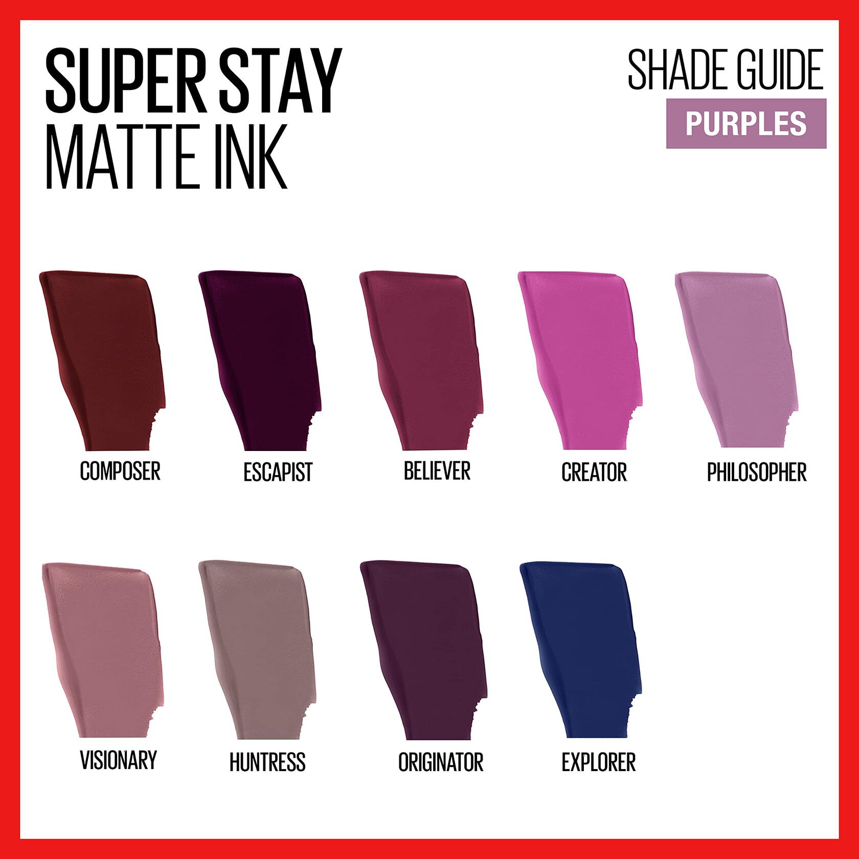 Maybelline New York SuperStay Matte Ink Liquid Lipstick, City Edition, Explorer, 0.17 Ounce, 12 count