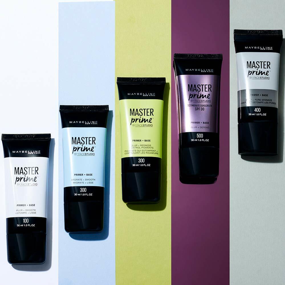 Maybelline Master Prime Face Primer Makeup Base, 1 Fl Oz, 12 count
