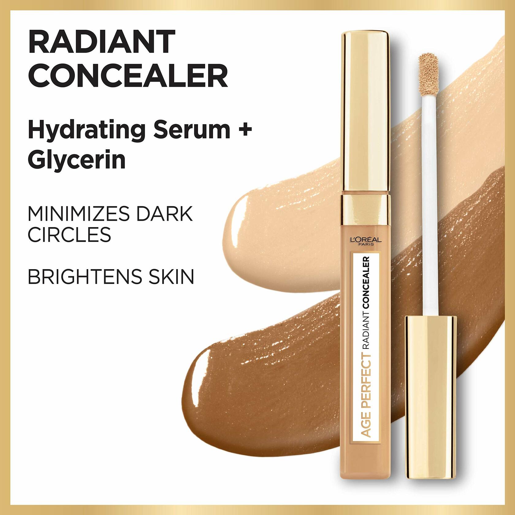 L’Oréal Paris Age Perfect Radiant Concealer with Hydrating Serum and Glycerin, Ivory Beige 12 count