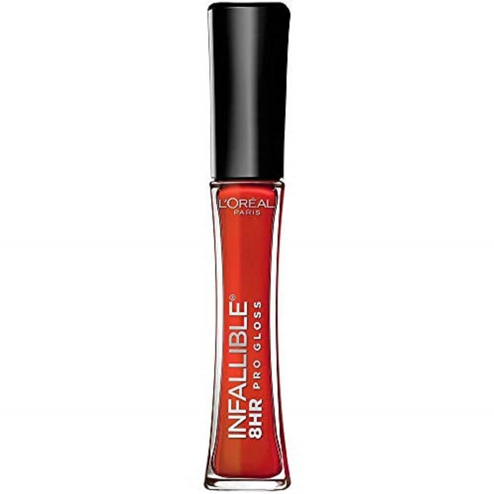L’Oreal Paris Makeup Infallible 8 Hour Hydrating Lip Gloss, Fiery, 0.21 Fl Oz, 12 count
