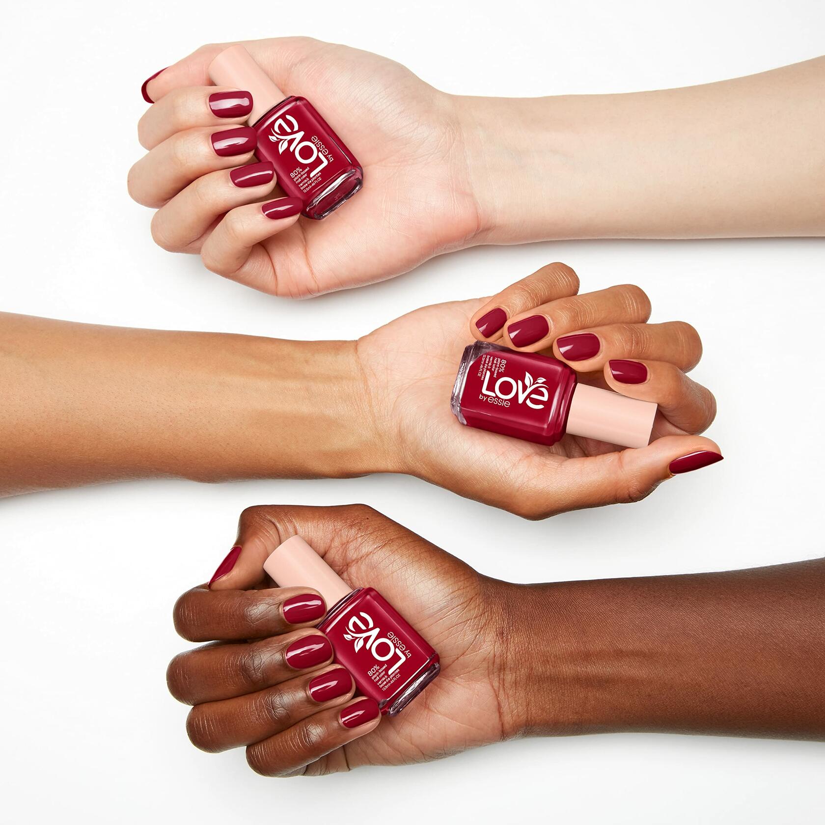 LOVE by essie Nail Polish, 80% Plant-based, Salon-Quality, Vegan, Wine Red, I Am The Moment, 0.46 Fl Oz, 12 count