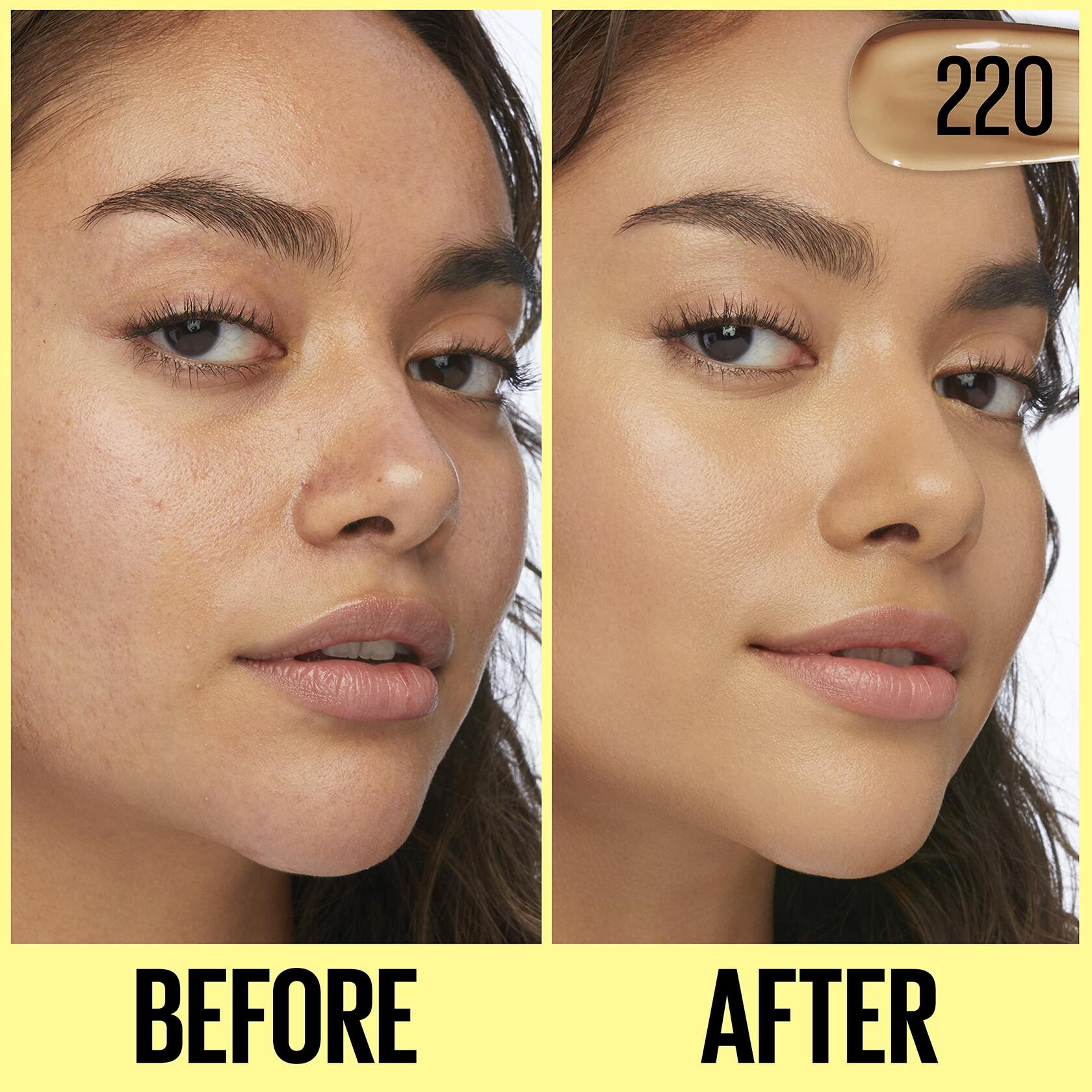 Maybelline Fit Me Tinted Moisturizer, Natural Coverage, Face Makeup, 220, 12 Count