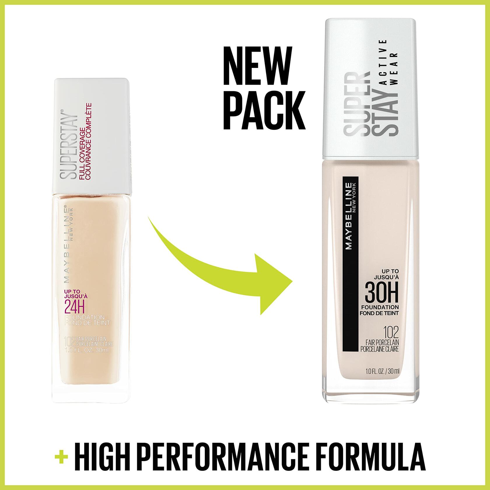 Maybelline Super Stay Full Coverage Liquid Foundation Active Wear Makeup, Deep Bronze, 12 Count