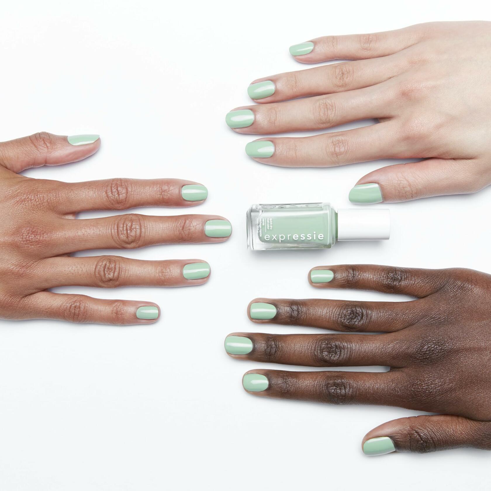 essie Expressie Nail Polish, Quick-Dry Mint Green Nail Polish, Vegan, Express To Impress, 0.33 fl oz, 12 count
