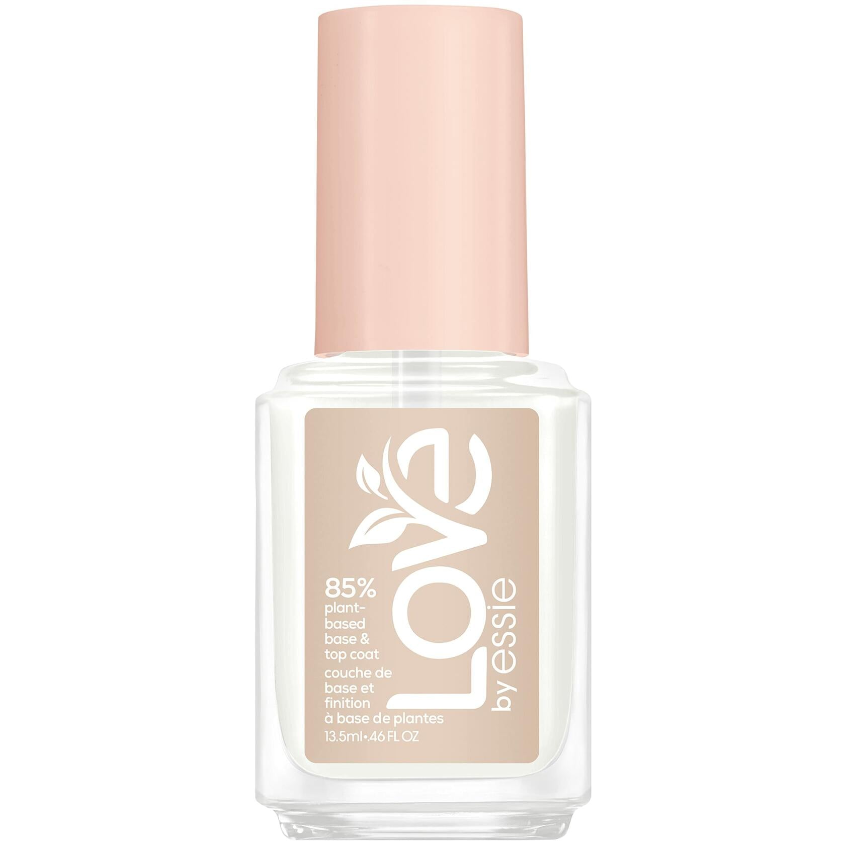 LOVE by essie Nail Care, 85% Plant-based, Salon-Quality, Base and Top Coat, 0.46 Fl Oz, 12 count
