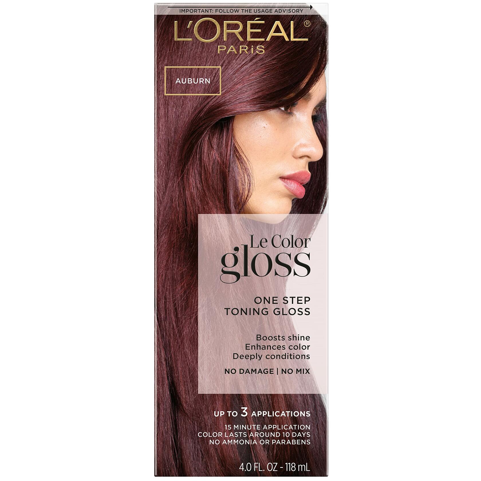 L’Oréal Paris Le Color One Step Toning Hair Gloss, Auburn, 4 Ounce, 12 count