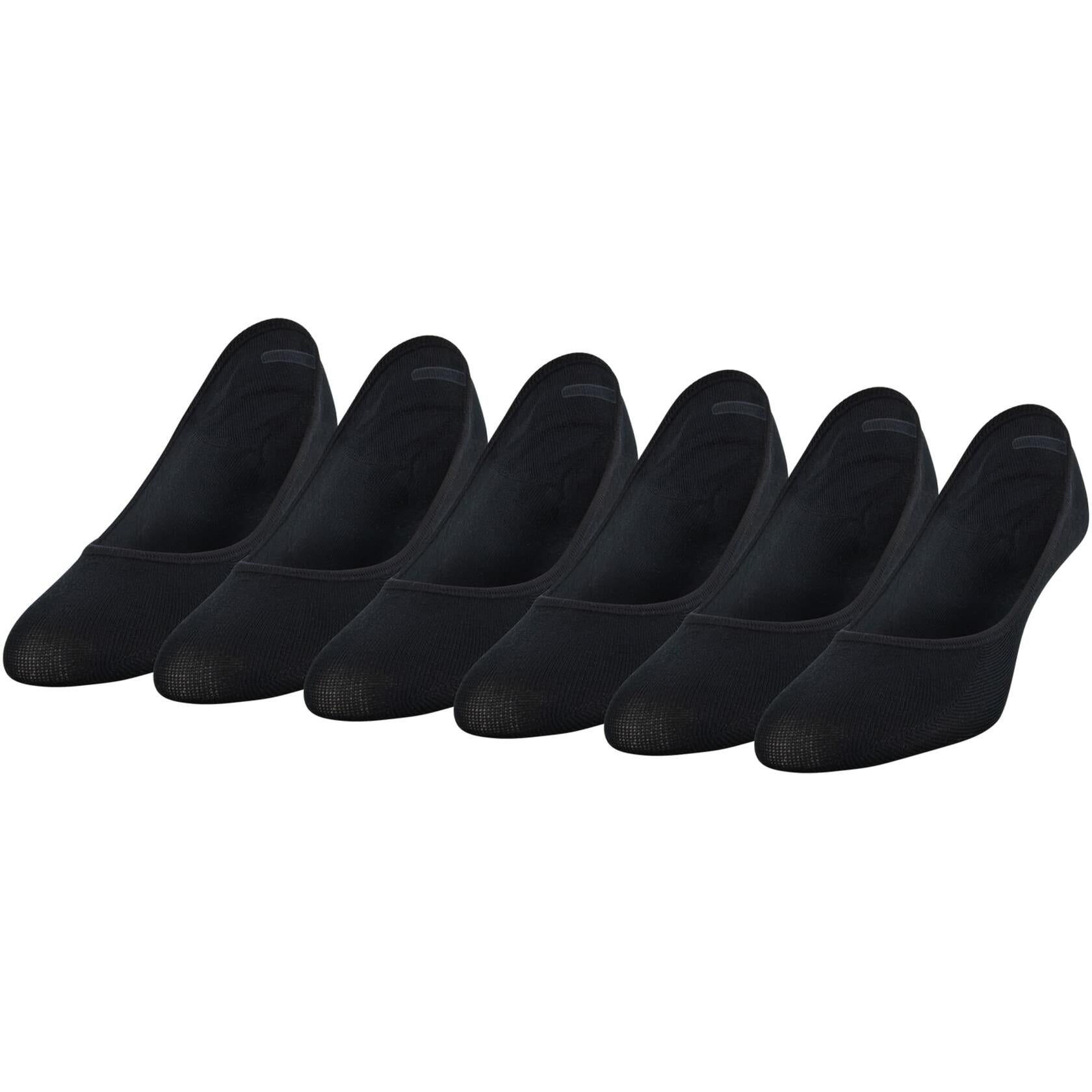 Peds Women's Lightweight Low Cut No Show Socks, Multipairs, Black (6-Pairs), Shoe Size: 5-10, 12 count