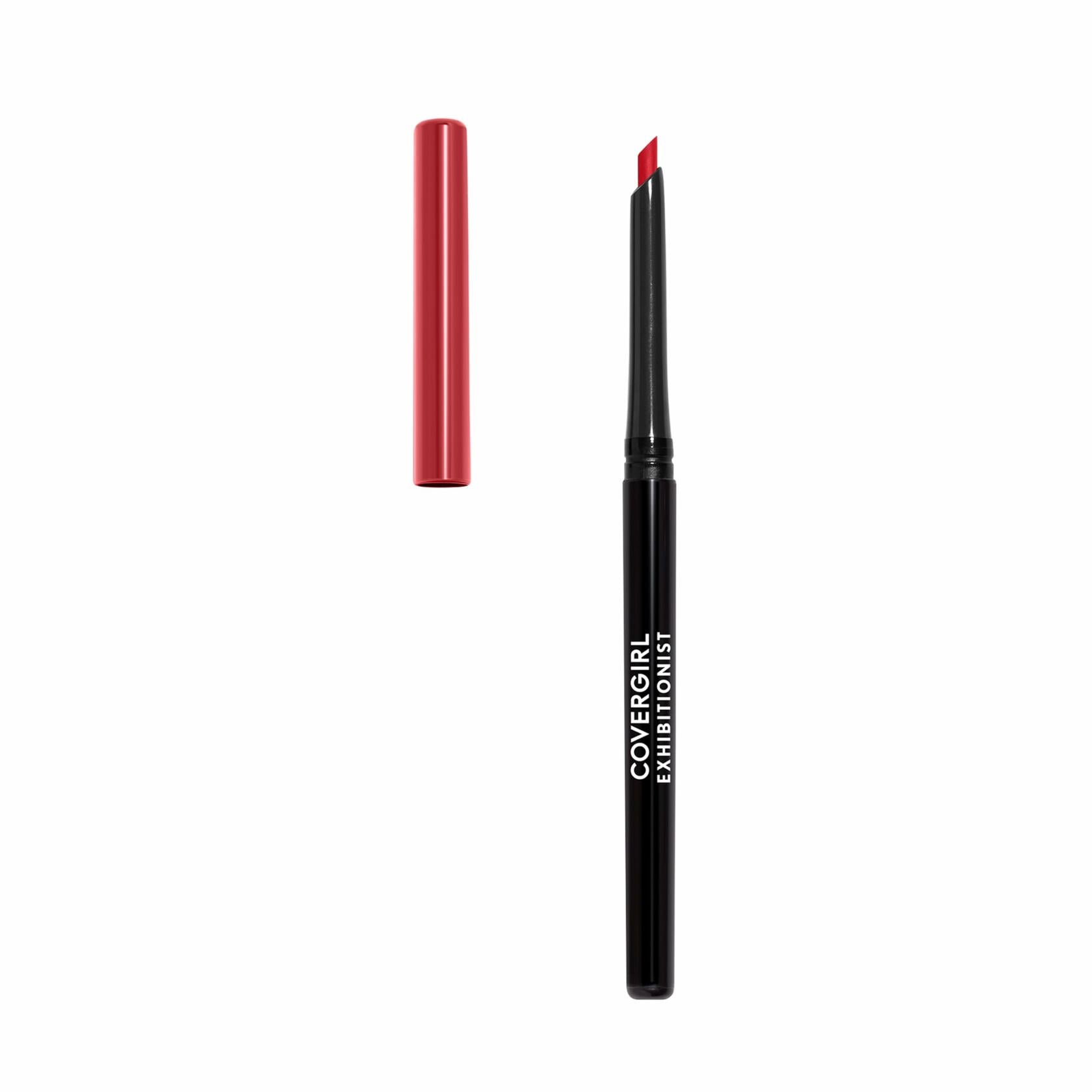 COVERGIRL - Exhibitionist All-Day Lip Liner, Retractable Tip, Easy application, Smudge, Transfer, Mask - Proof, 100% Cruelty-Free, cherry red, 12 count