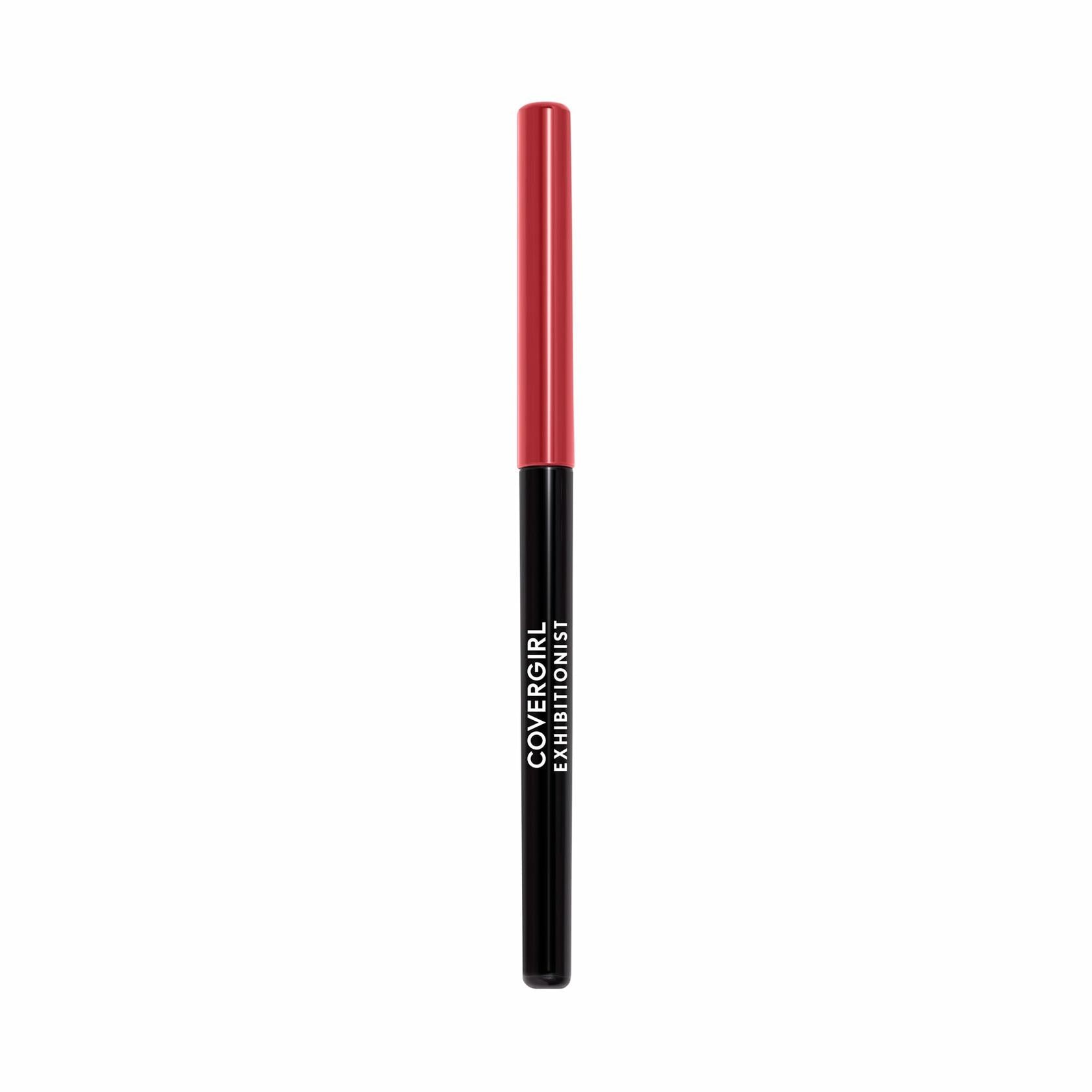 COVERGIRL - Exhibitionist All-Day Lip Liner, Retractable Tip, Easy application, Smudge, Transfer, Mask - Proof, 100% Cruelty-Free, cherry red, 12 count