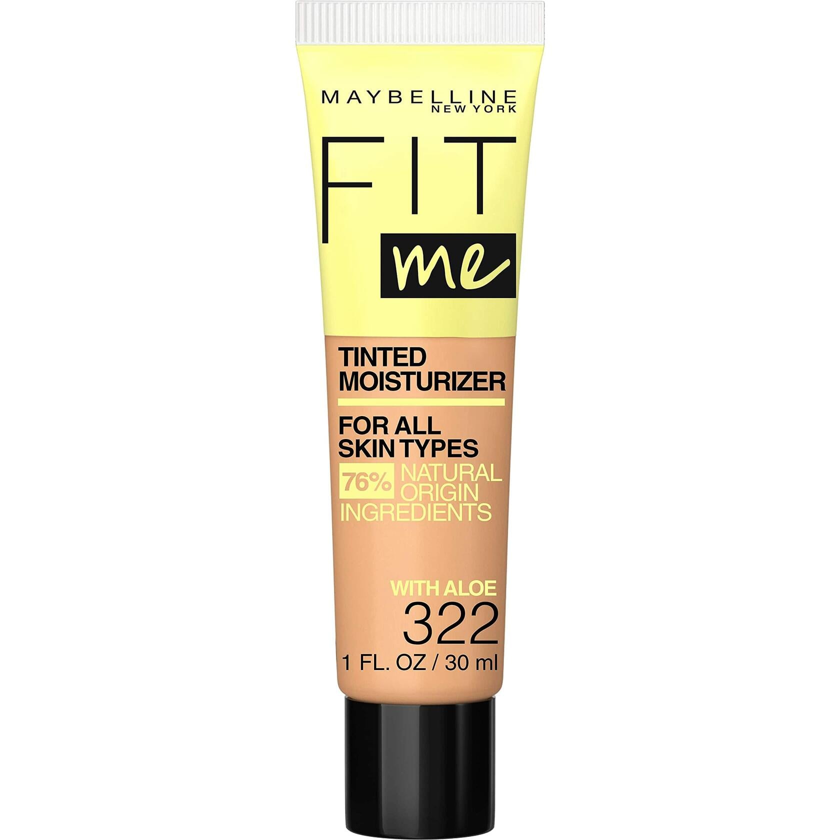 Maybelline Fit Me Tinted Moisturizer, Natural Coverage, Face Makeup, 322, 12 Count