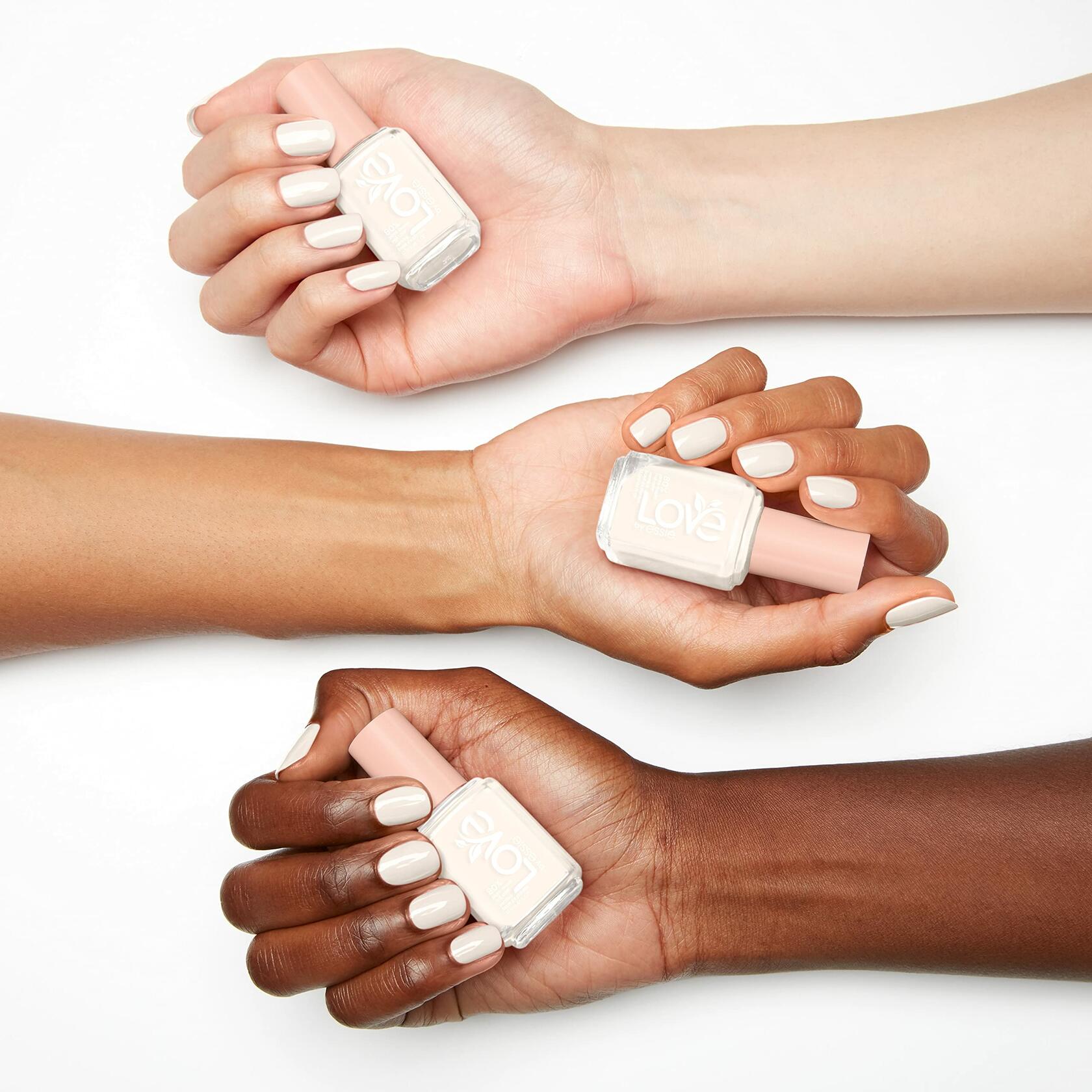 LOVE by essie Nail Polish, 80% Plant-based, Salon-Quality, Vegan, White, Blessed Never Stressed, 0.46 Fl Oz, 12 count