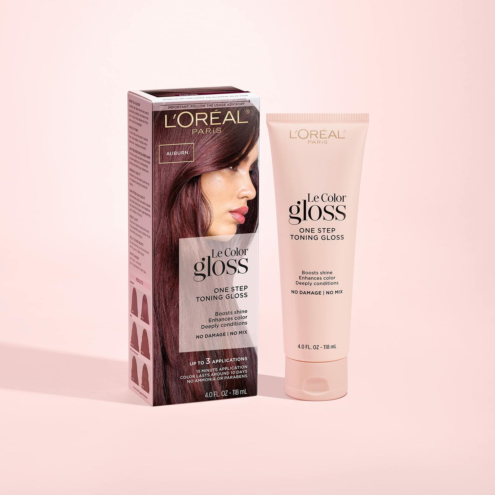 L’Oréal Paris Le Color One Step Toning Hair Gloss, Auburn, 4 Ounce, 12 count