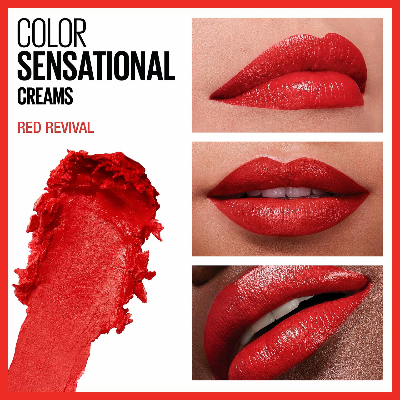 MAYBELLINE - Color Sensational Lipcolor 645 Red Revival - 0,15 oz (4.2 g), 12 count