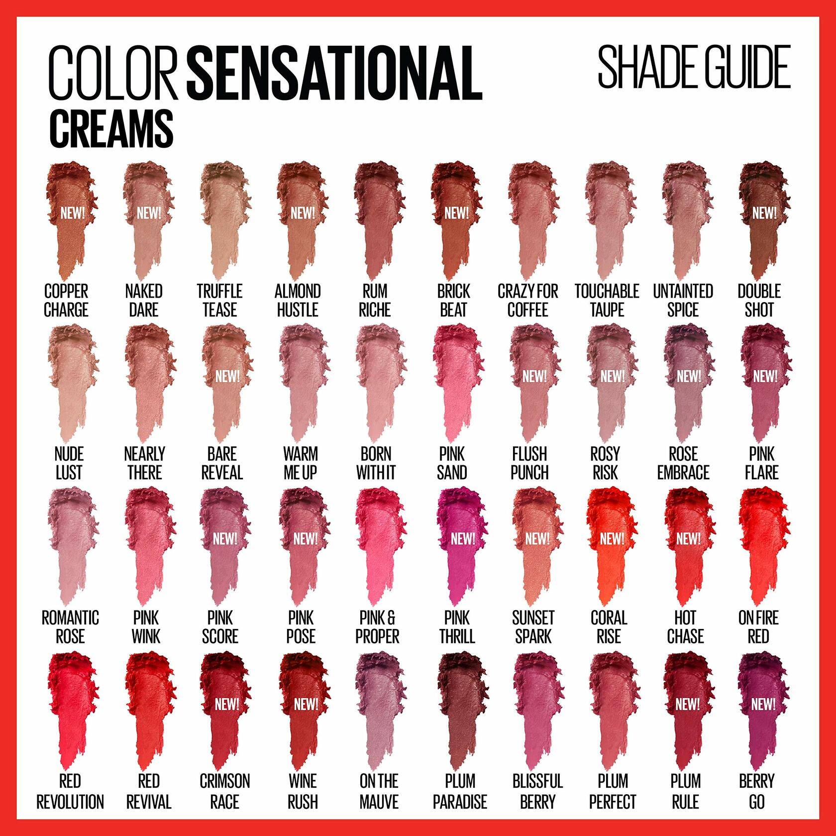 Maybelline Color Sensational Lipstick, Lip Makeup with a Cream Hydrating Lipstick Finish, Plum Perfect, 12 Count