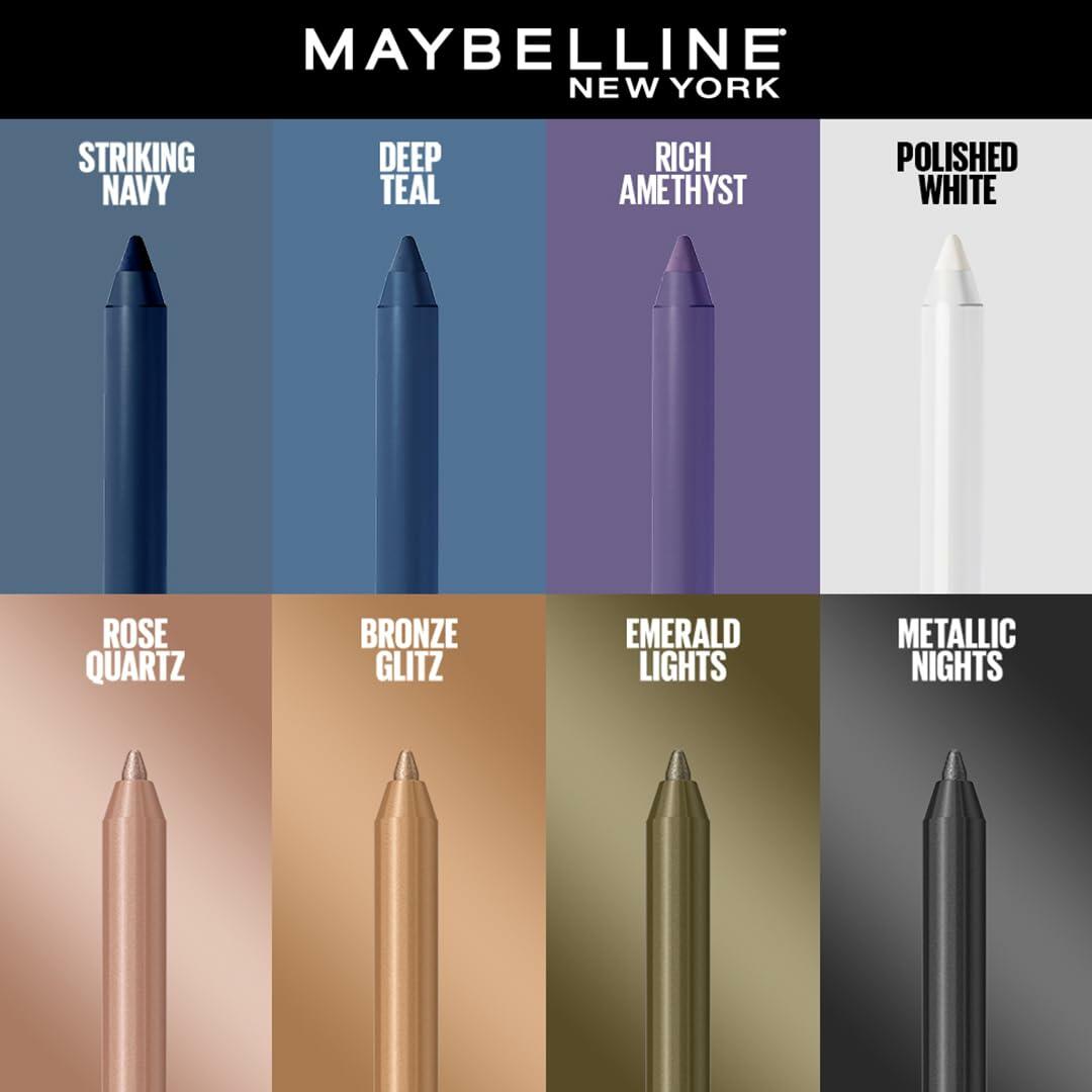 MAYBELLINE New York Tattoo Studio Long-Lasting Sharpenable Eyeliner Pencil, Waterproof Rose Quartz 0.04 oz, 12 count