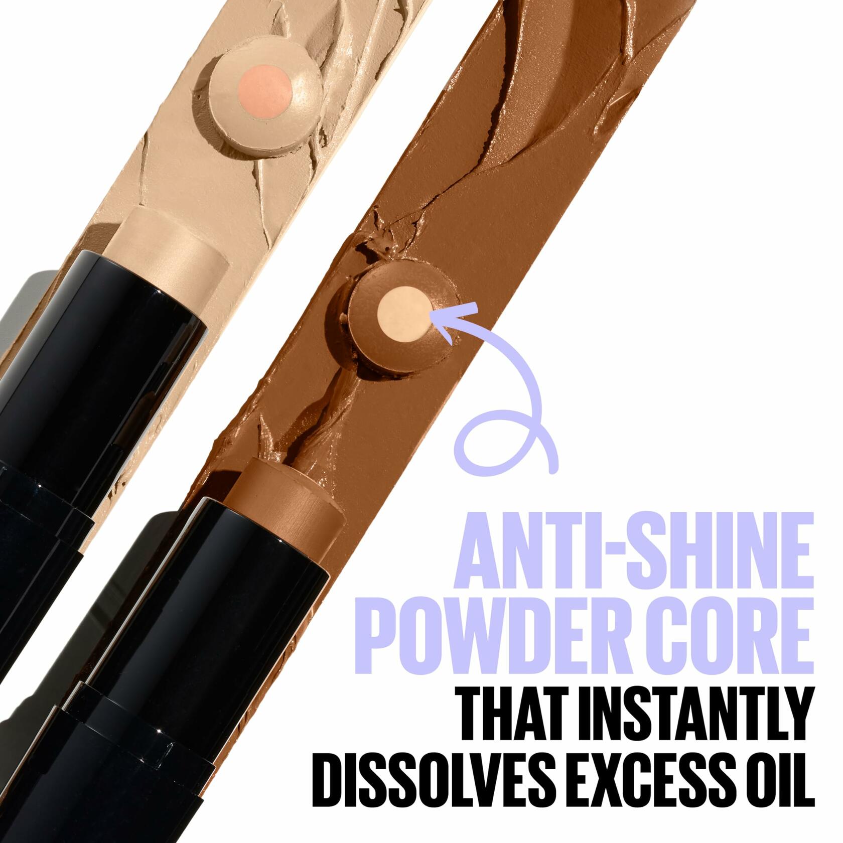 Maybelline Fit Me Shine-Free + Balance Foundation Stick, Multi-Use Face Makeup and Contour Stick For Natural, Matte Coverage, Porcelain, 12 Count