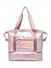 Letter Pattern Duffel Bag Holographic Travel Bag