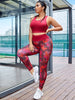 Plaid & Graphic Print Wide Waistband Sports Set