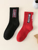 2pairs Men Letter Graphic Crew Socks