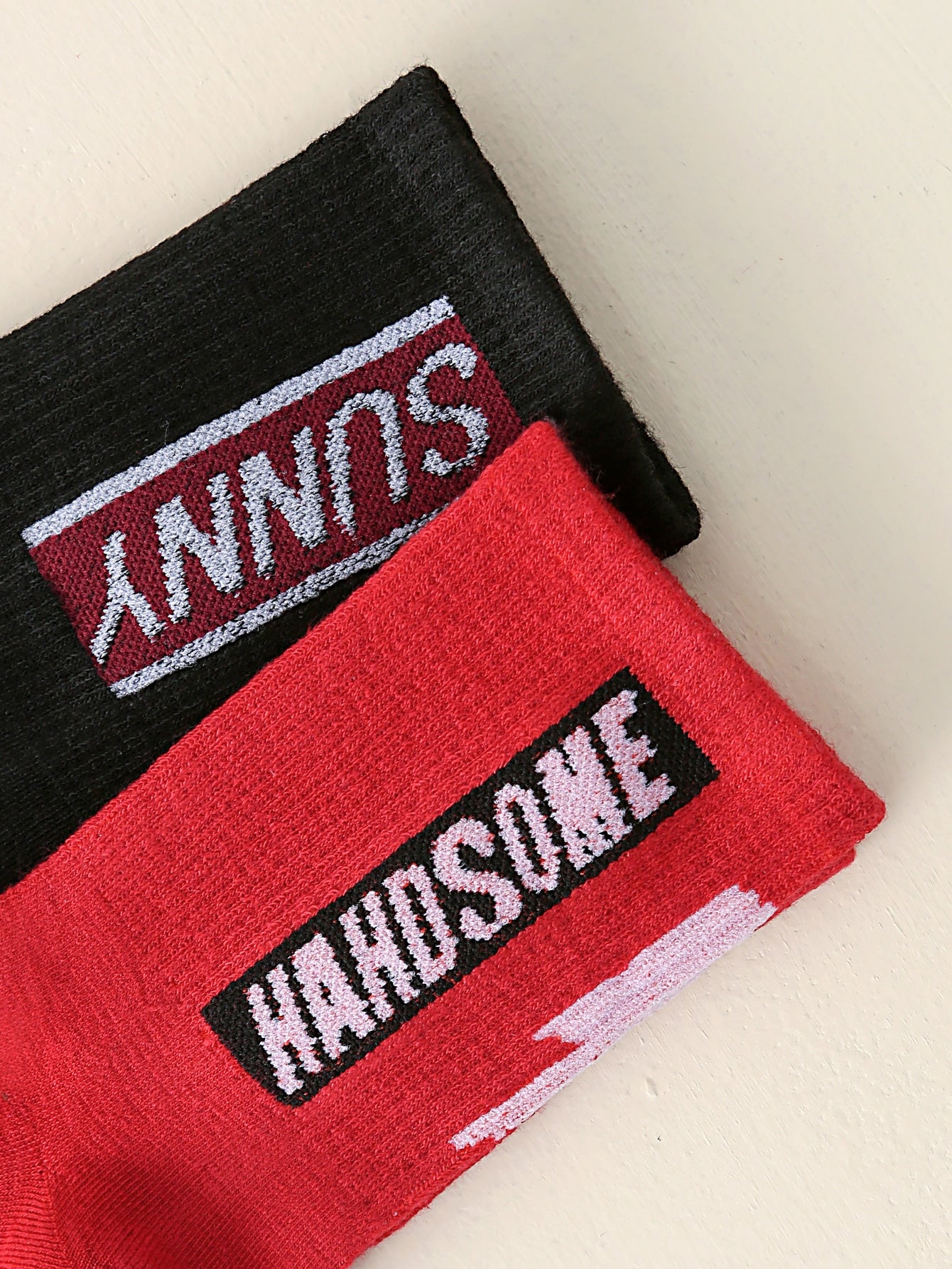 2pairs Men Letter Graphic Crew Socks