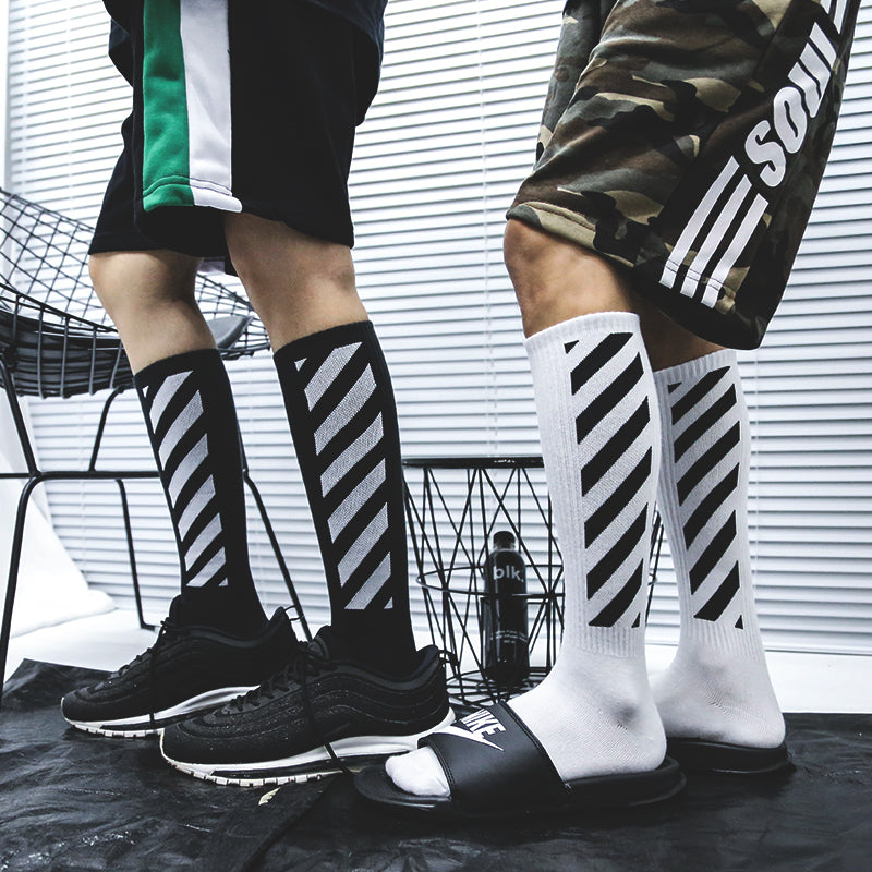 Retro Striped OFF Skateboard Socks