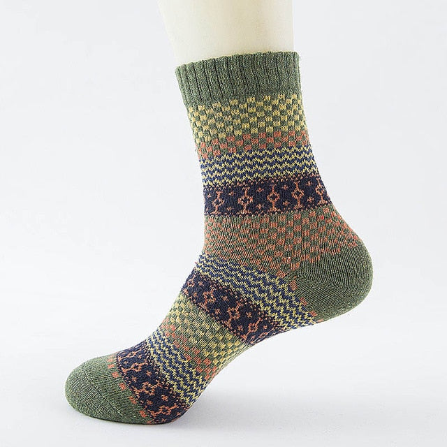 Winter Thick Warm Stripe Wool Socks Casual Calcetines Hombre Sock Business Male Socks