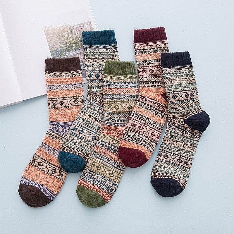 Winter Thick Warm Stripe Wool Socks Casual Calcetines Hombre Sock Business Male Socks