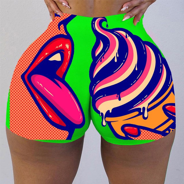 Women Graphic Biker Shorts